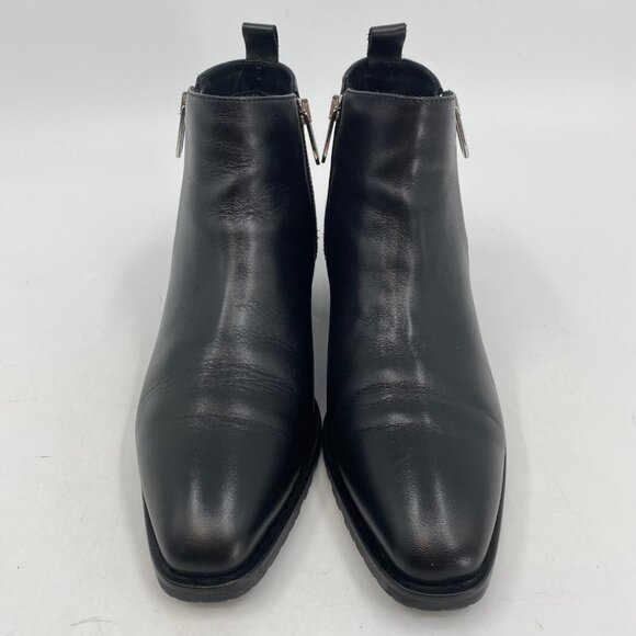 Aquatalia Black Leather Zipper Ankle Booties | Size 8.5 - Picture 9 of 9